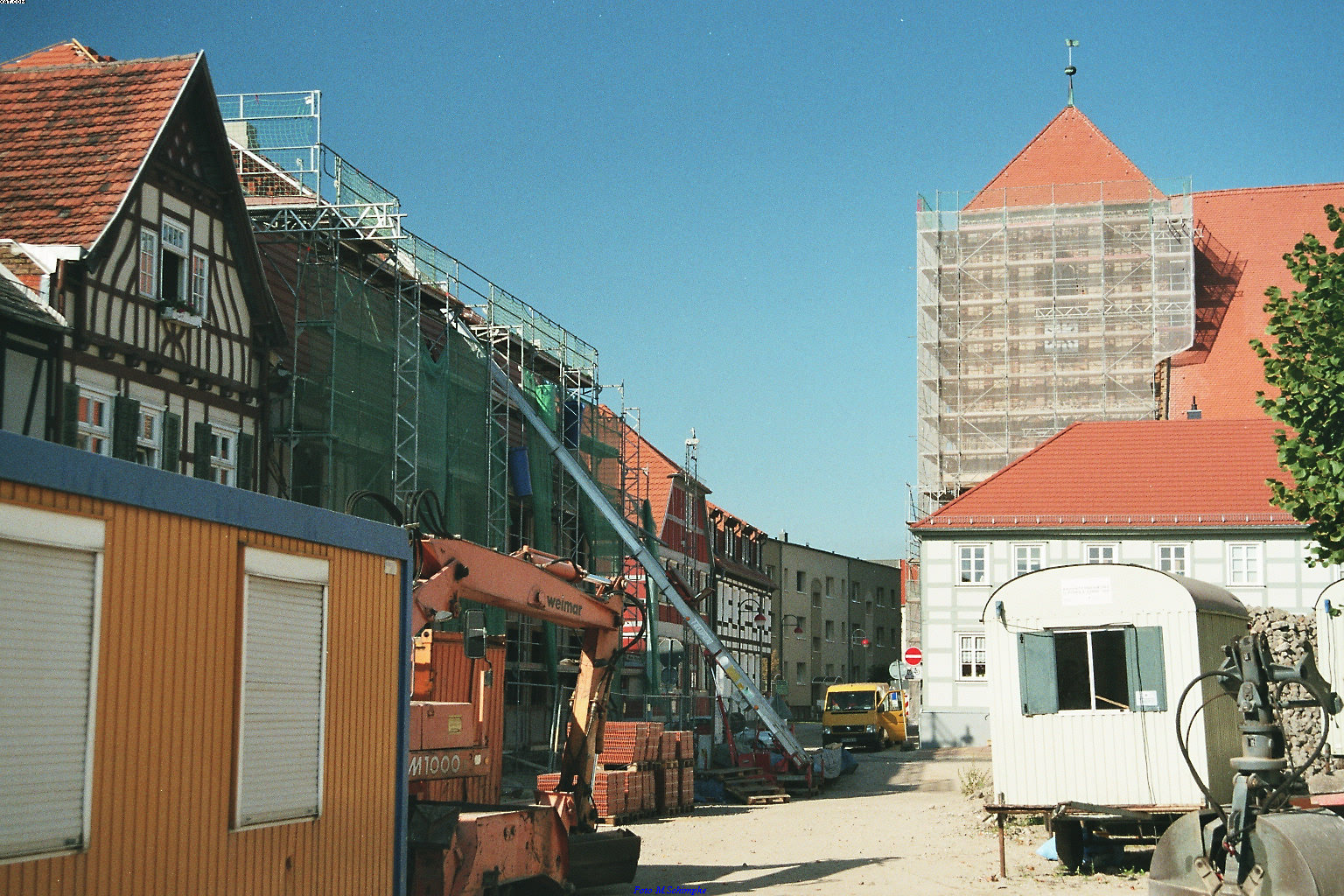 Großbaustelle Zentrum Wusterhausen im September 2009